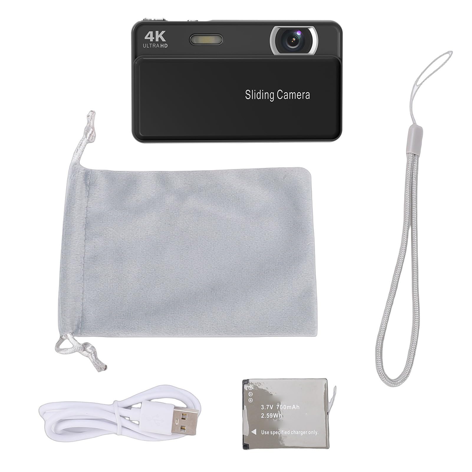 Dpofirs Fotocamera Digitale Scorrevole retrò 4K (BLACK)