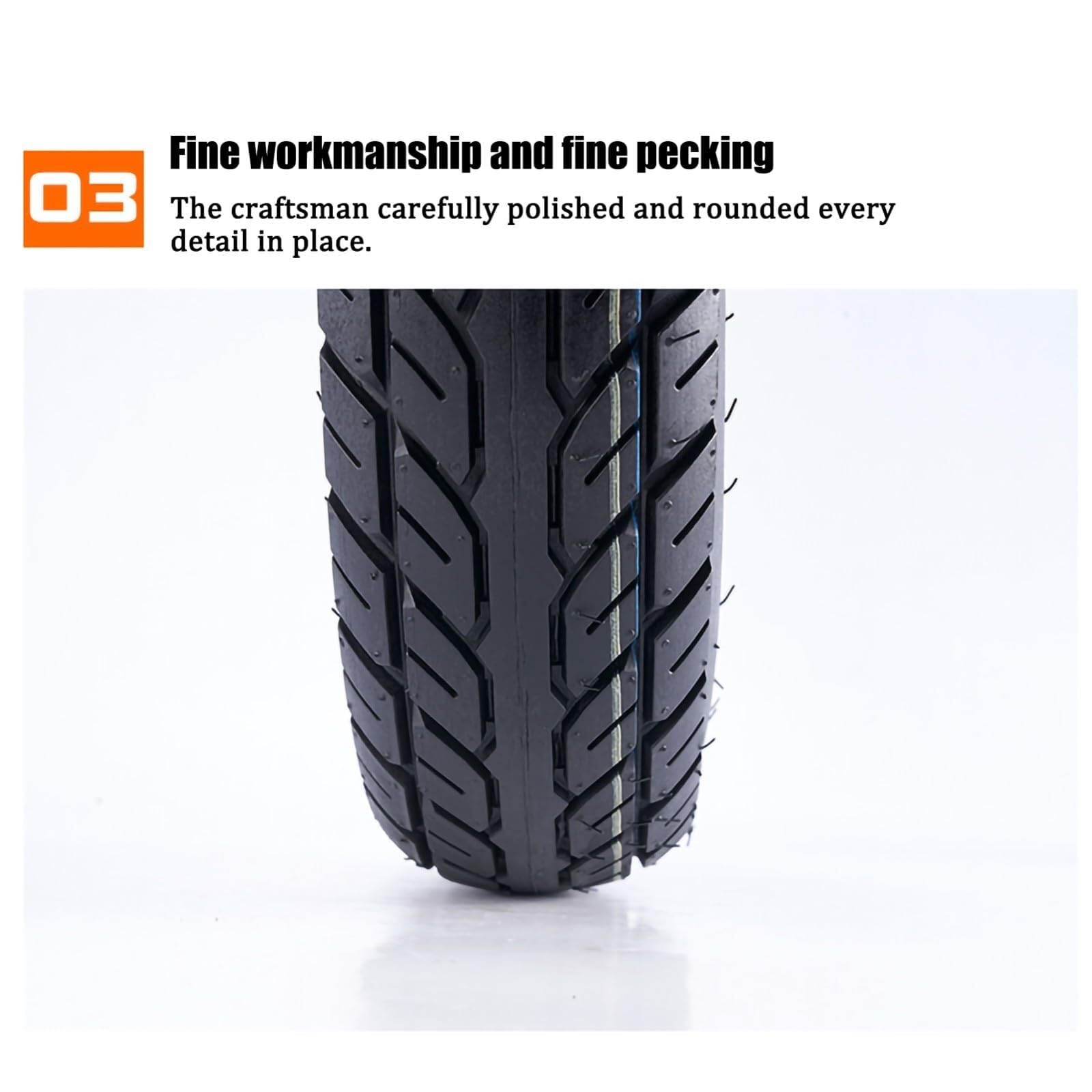 3.50-10 Pneu Trottinette Tubeless 3.50/10 avec Profil Tout-Terrain pour Jantes 10 Pouces avec 3 50 10 8PR 56J 520lbs Triple Ajustement