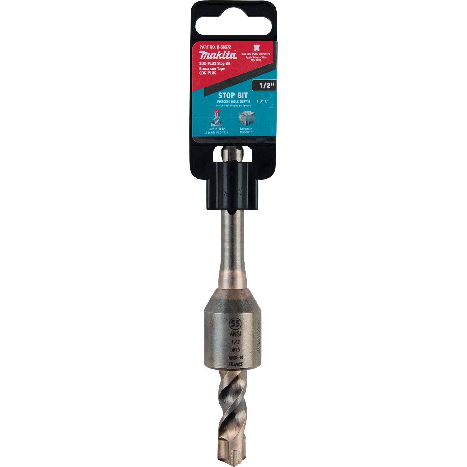 MAKITA B-68672 1/2" X 1-9/16" X 5" SDS-PLUS STOP BIT, 3-CUTTER