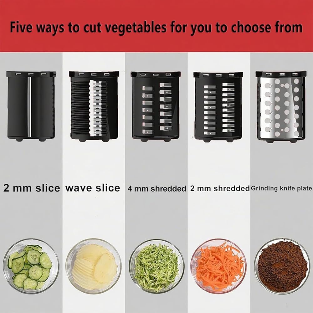 Picadora eléctrica automática de verduras, rallador multifuncional para patatas, pepinos, zanahorias, queso, ensaladeras, para el hogar, cocina, cortador de verduras