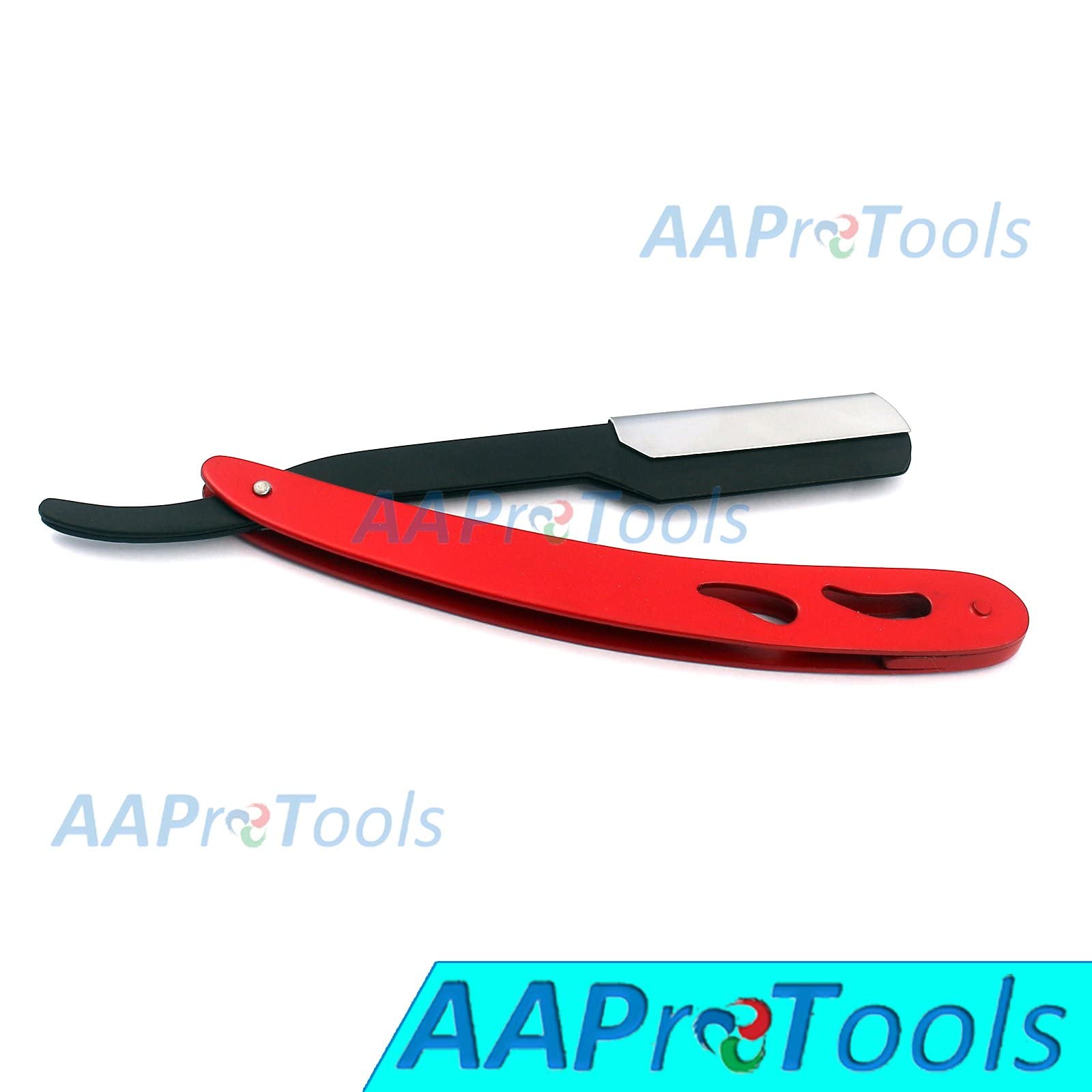 AAPROTOOLS PROFESSIONAL FOLDING STAINLESS STEEL BARBER STRAIGHT EDGE SHAVING RAZOR (RED AND BLACK) A+ QUALITY