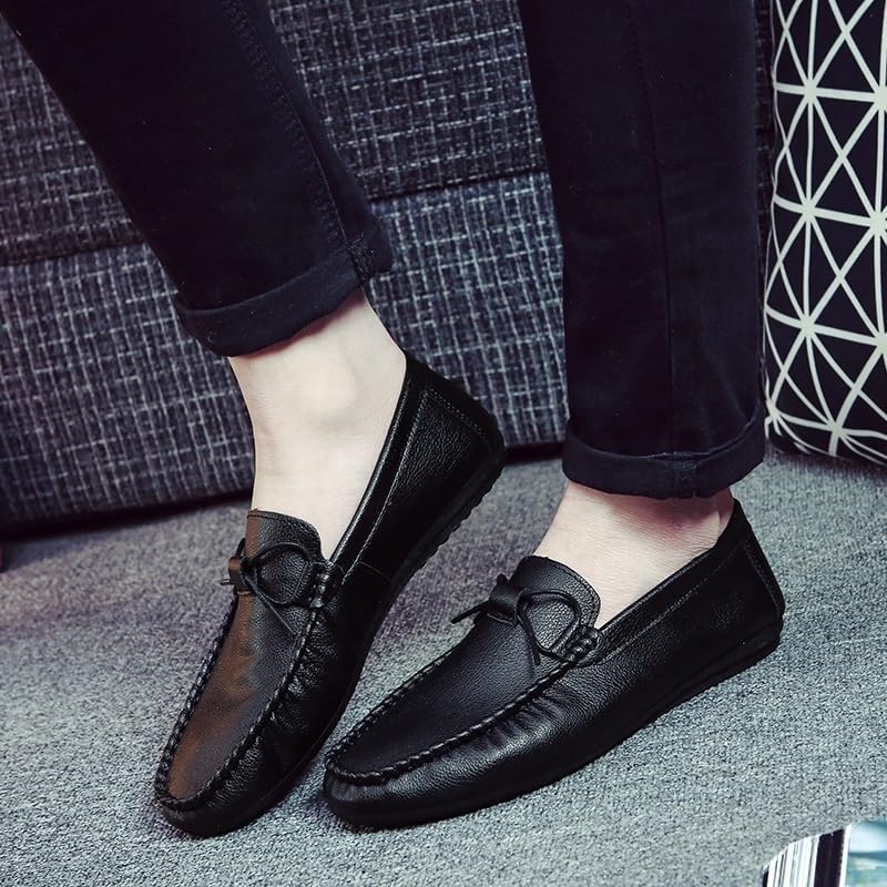 Men Party Loafers Vegan Leather Outdoor Round Toe Anti-Slip Slip Resistant Rubber Sole Shoe for Casual Wedding Party Prom Slip On3