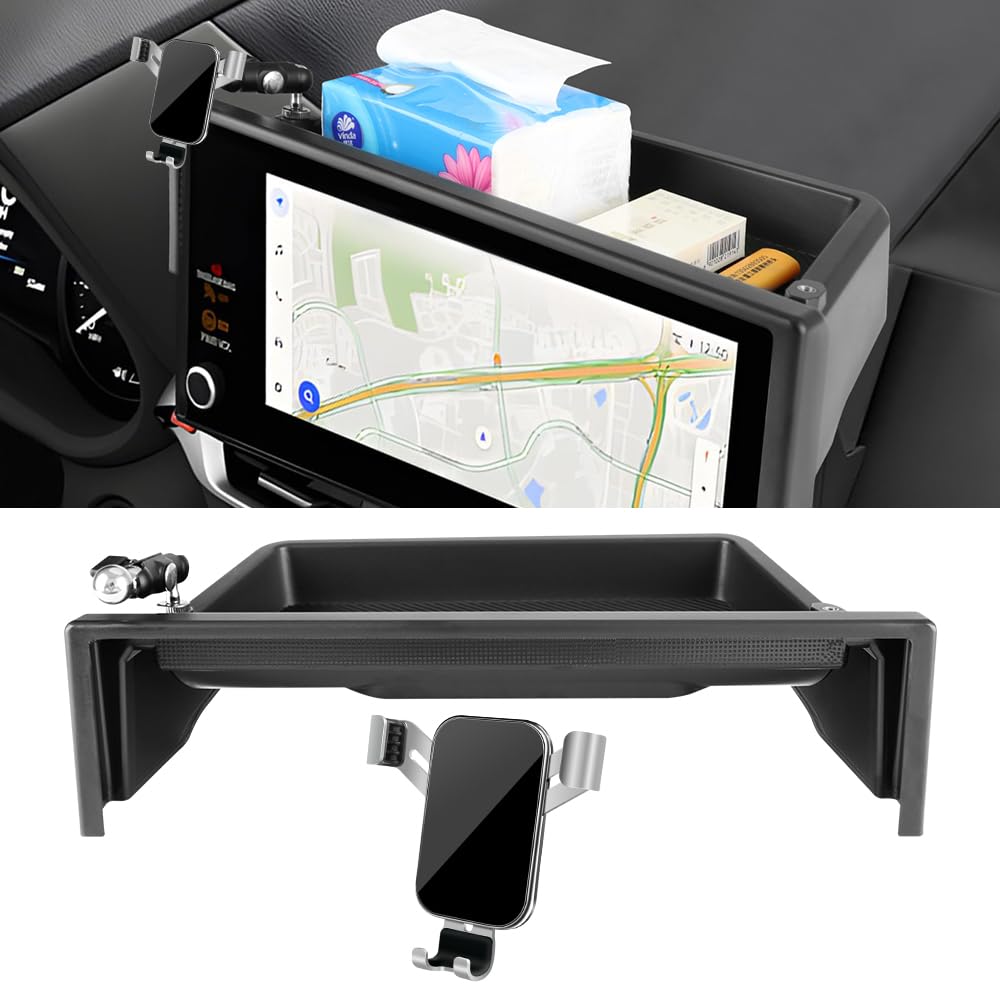 Photo 1 of Car Phone Holder Center Console Organizer Tray for Toyota Sienna 2025 2026 [ 12.3 inch Touch Screen ]Auto Interior Accessories Best Cell Phones Mount Mobile CellPhone Stand Dashboard Storage Accessory