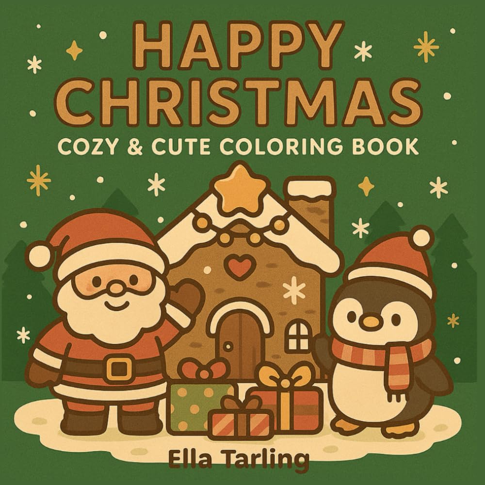 Happy Christmas Coloring Book – 40 Cozy & Cute Winter Designs for Kids & Adults: Hygge-Inspired Holiday Fun