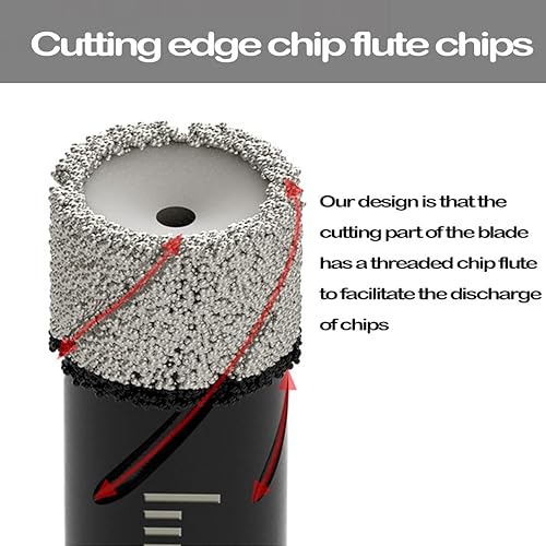 Miniatura 3 de Mgtgbao Juego de 6 brocas de diamante seco negro de 14 de pulgada para granito, cerámica, mármol, piedra, vidrio, materiales duros (no para madera),