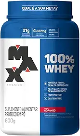 100% Whey (900g) - Morango - Max Titanium, Max Titanium