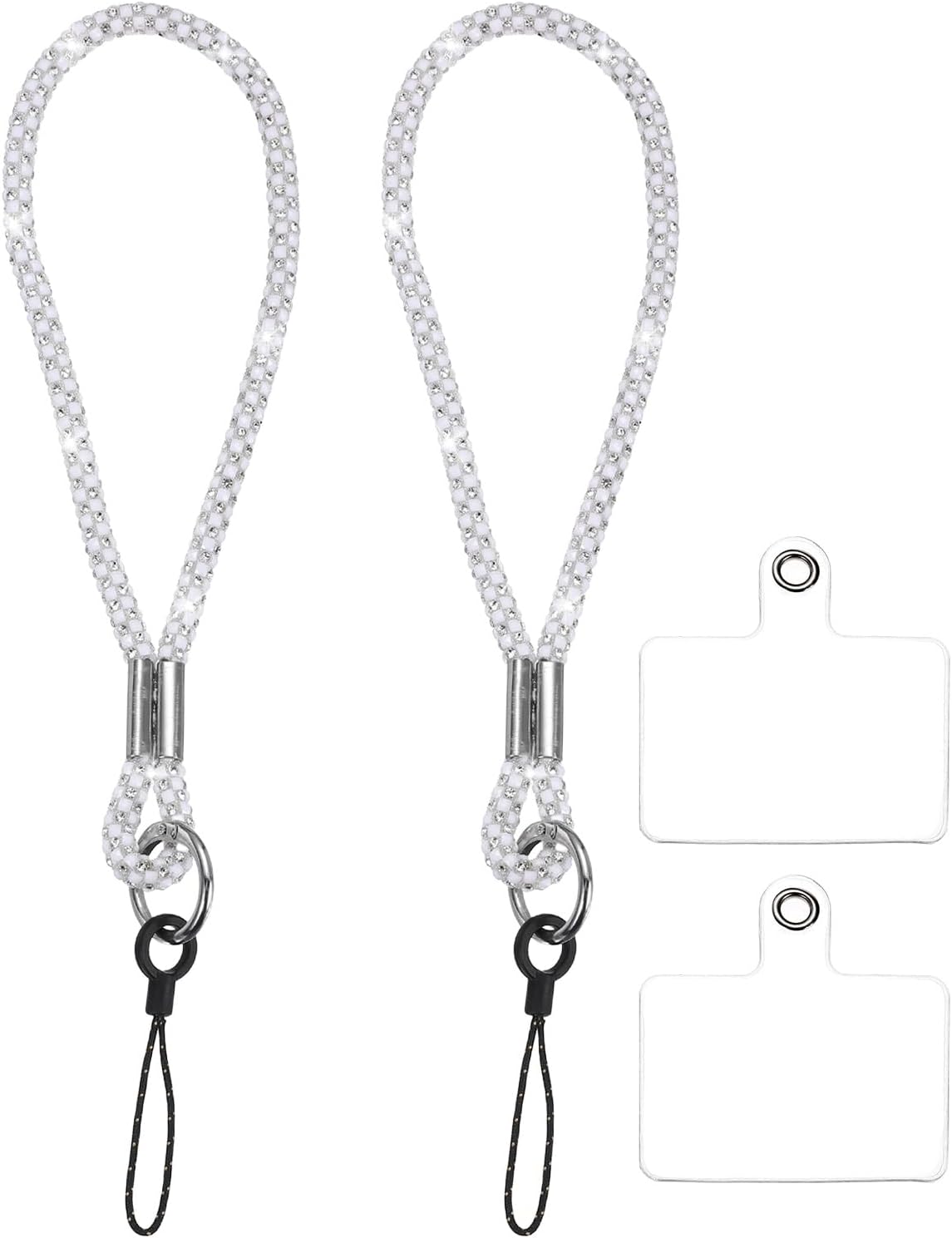 uxcell Bling Wristlet Keychain, Full Rhinestone Wristlet Lanyard, Sparkly Replacement Lanyard with Tether Tab