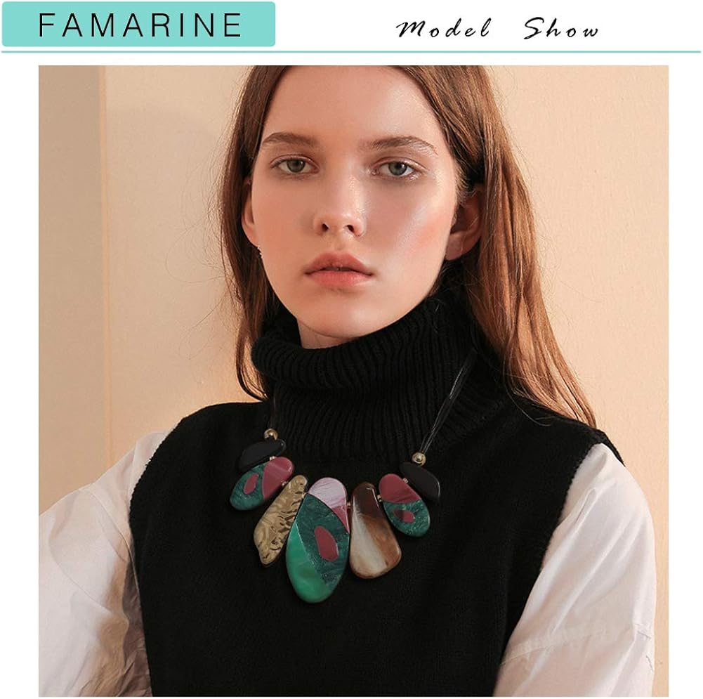 FAMARINE Vintage Tribe Chunky Collar Necklace, Geometry