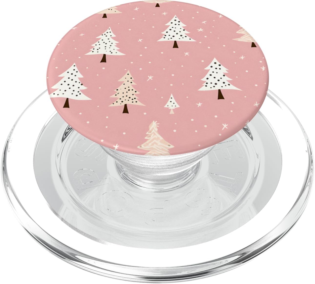 Retro Christmas Pink Christmas Tree Holiday Themed PopSockets MagSafe PopGrip for iPhone