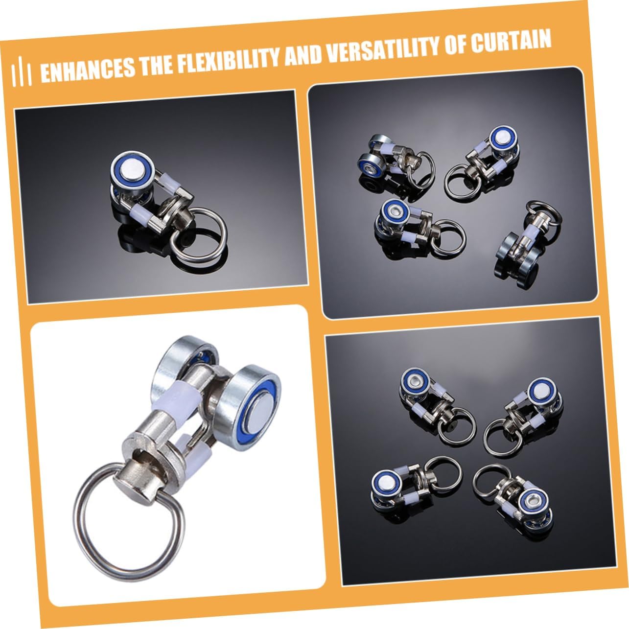 Alipis 100pcs Twin Wheeled Carriers Silent Gliders Metal Curtain Track Rollers Easy Movement