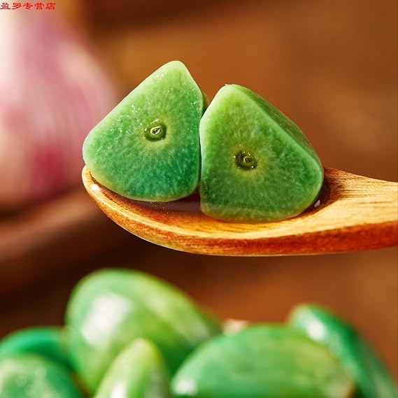 Laba Garlic,Pickled Garlic,50/200/250/400/500g/bag,Jade Garlic,emerald green garlic,Shandong specialty,delicious vinegar garlic,sweet and sour,pickles vegetable,Vegan,Chinese snack (500g,1pack)