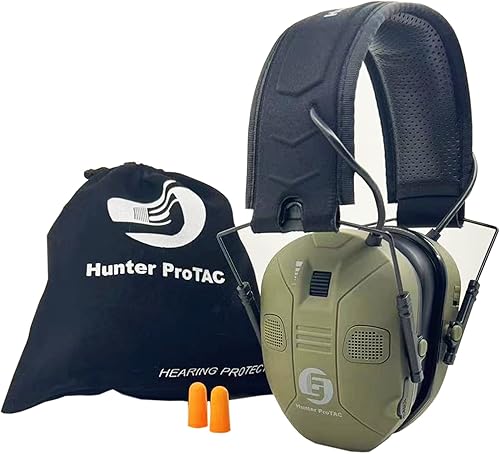 FUYOU Protección auditiva activa para rango de armas, protección auditiva con cancelación de ruido orejera electrónica para disparar, NRR23dB