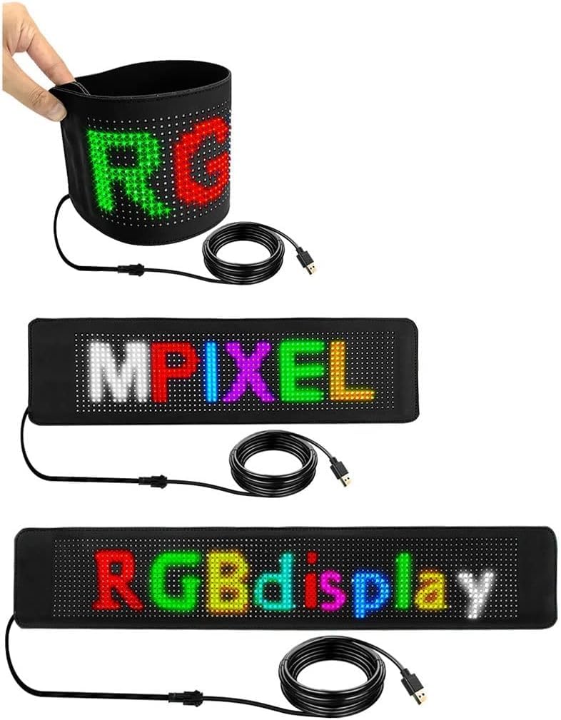 Logo LED programmabile LED Schermo Flessibile Pannello a Matrice Display Scorrimento messaggi di Testo, Schermo LED for Auto a Colori del lunotto Posteriore 'Auto(190 * 90mm)