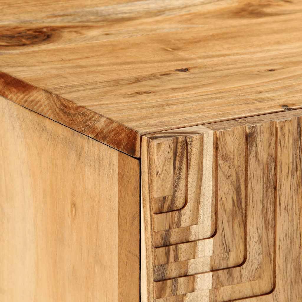 Mobile TV da 105 x 33 x 46 cm, in legno massiccio di acacia | Ampio spazio per riporre oggetti, gambe rialzate, stabile e resistente, per soggiorno o camera da letto