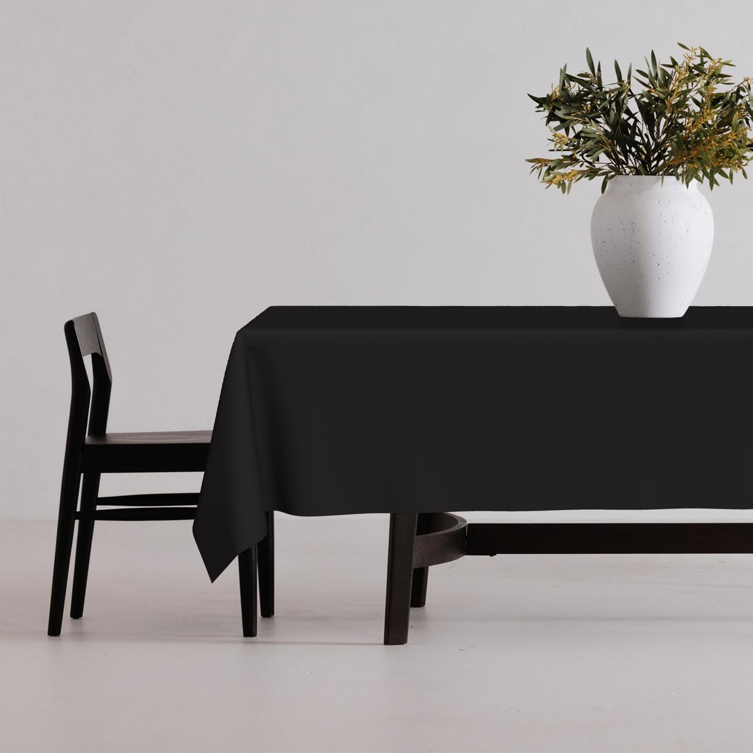 Condition photo showing New/Like New for Horaldaily Black Tablecloth 60×84 Inch Rectangular, Stain and Wrinkle Resistant Washable Table Cloth, Decorative Polyester Table Cover for Party Picnic Dinner Decor