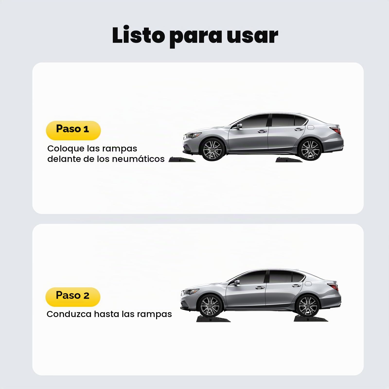 Rampa de Carga Pesada, Plataforma Elevadora 7T, Rampa para Coche, Plataforma de Entrada, Juego de Rampas de Carga, Rampas de Plástico, Neumáticos de SUV