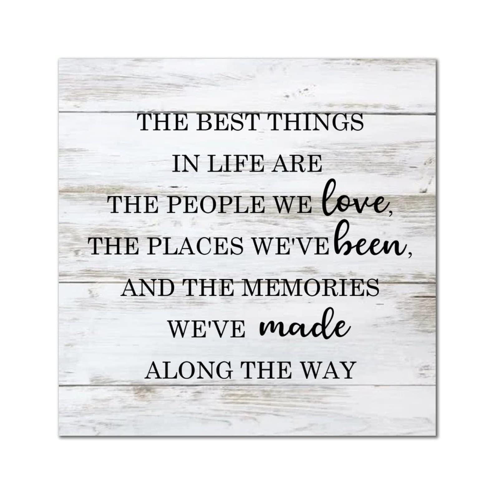 Décoration murale en bois chic plaque avec citation inspirante 30x30 cm