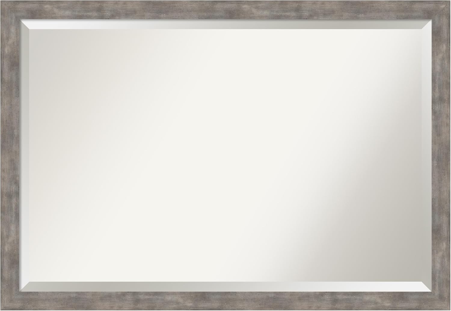 Amanti Art Silver Wall Mirror 27x39 Marred Pewter Rectangle Bathroom Mirror for Wall Decor Living Room, Large Casual Wood Frame, Hangs Horizonally and Vertically, Bathroom Decor, Beveled Edge