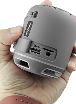 PowerWay Powerway C4 Gümüş Taşınabilir Bluetooth Hoparlör Ses Bombası Yüksek Ses Gücü Sese Duyarlı Led Işık