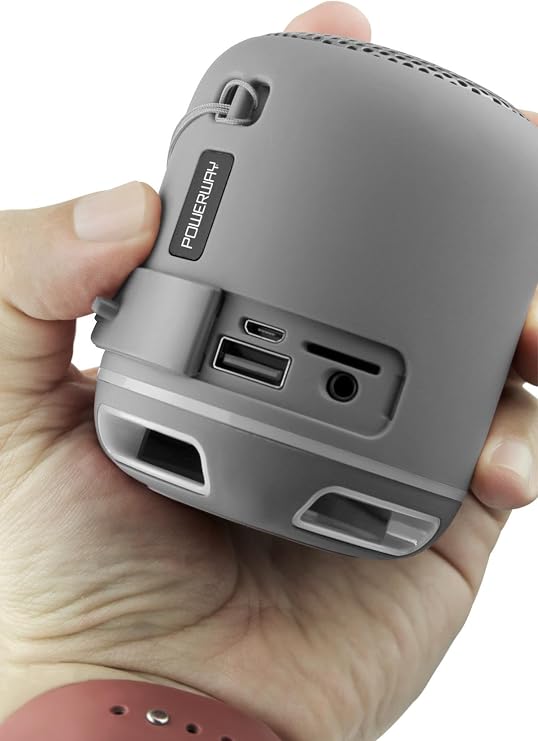 PowerWay Powerway C4 Gümüş Taşınabilir Bluetooth Hoparlör Ses Bombası Yüksek Ses Gücü Sese Duyarlı Led Işık