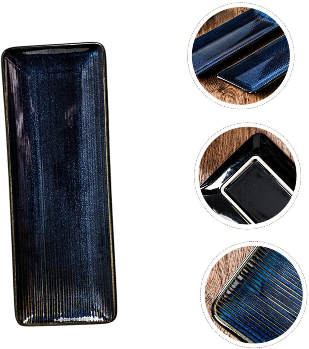 Ceramic Sushi Plate Large Rectangular Tray Platter Sushi Plates Party Serving for Home Sushi Tray Sashimi Dish Food Display Dish Salmon Plate Sushi Container Ce