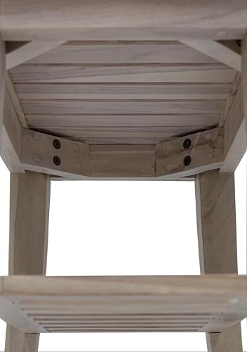 Miniatura 7 de Redmon, Banco de teca con acabado liso de madera gris, completo