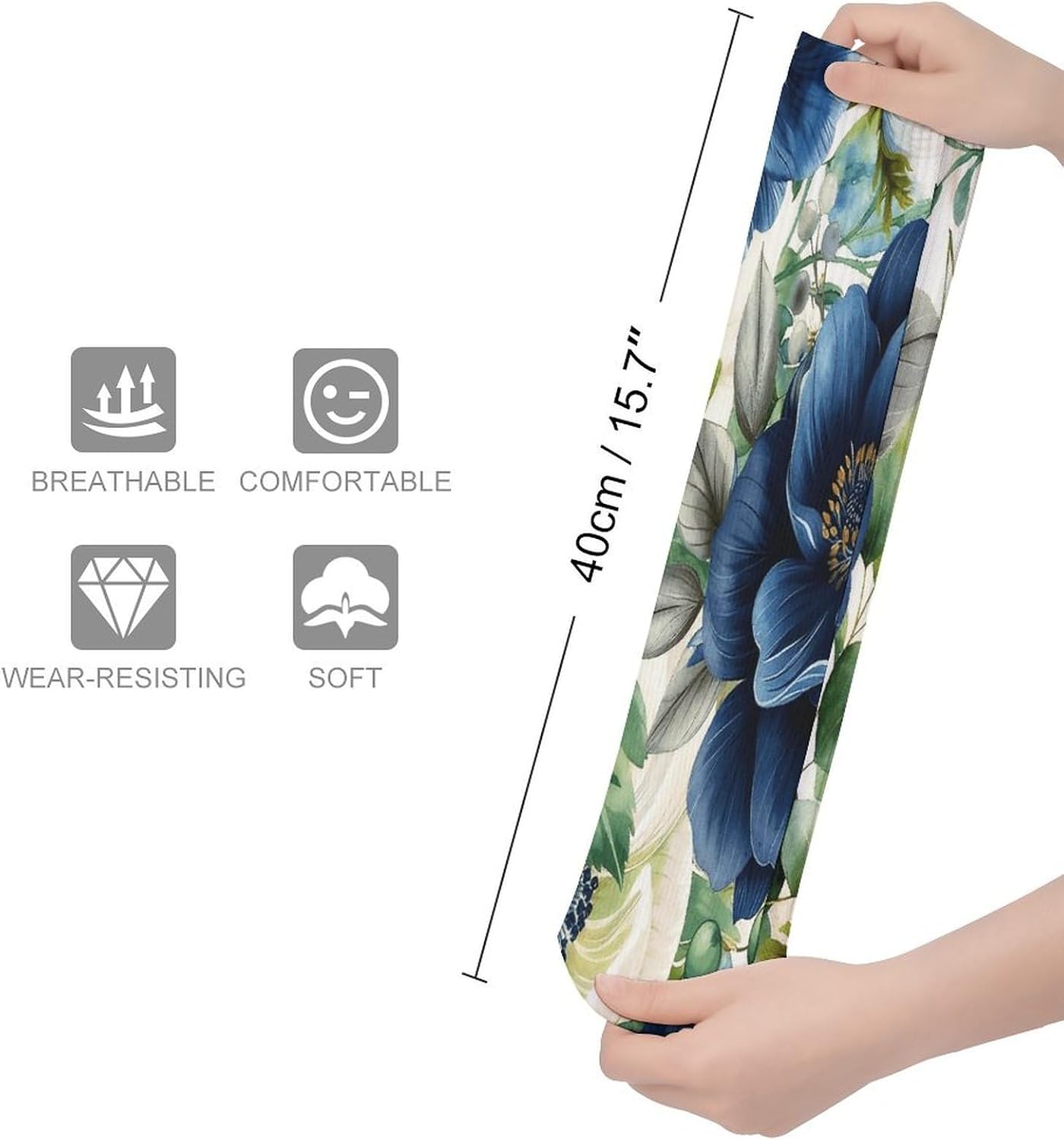 Eucalyptus Leaves Botanicals Crew Socks Casual Breathable Calf Socks | Cushion Running Athletic Socks Long Performance Breathable Sports Socks for Women Men