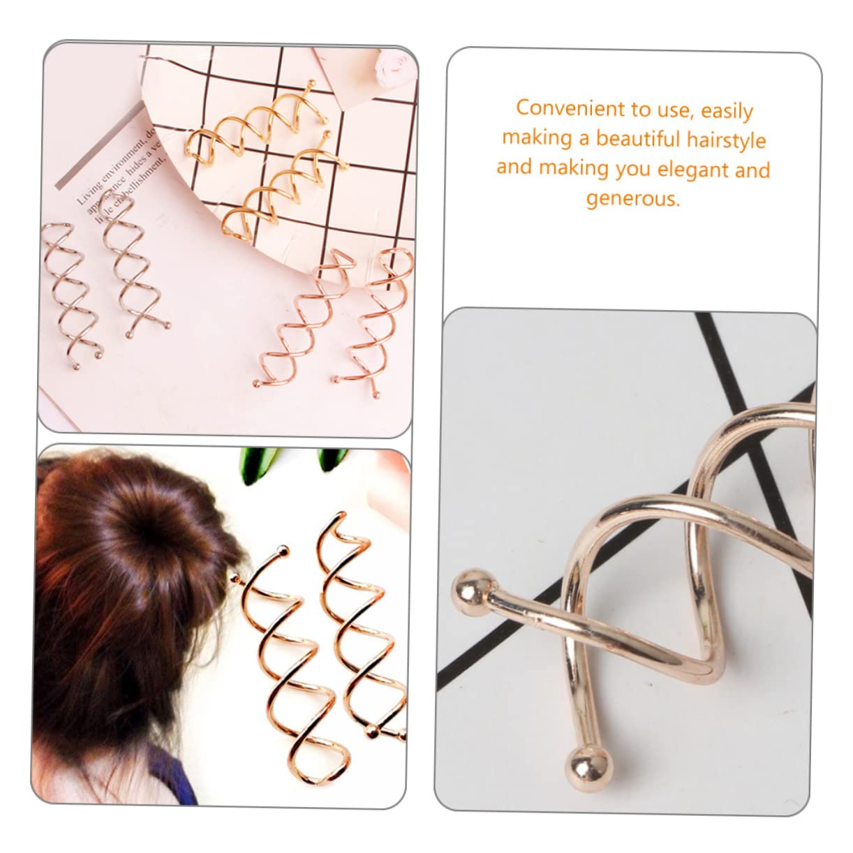 Healeved 90pezzi Clip Per Chignon Spirale e Strumenti Per Acconciature Accessori Per Per Donne e Ragazze Facili Usare e Adatti Occasione