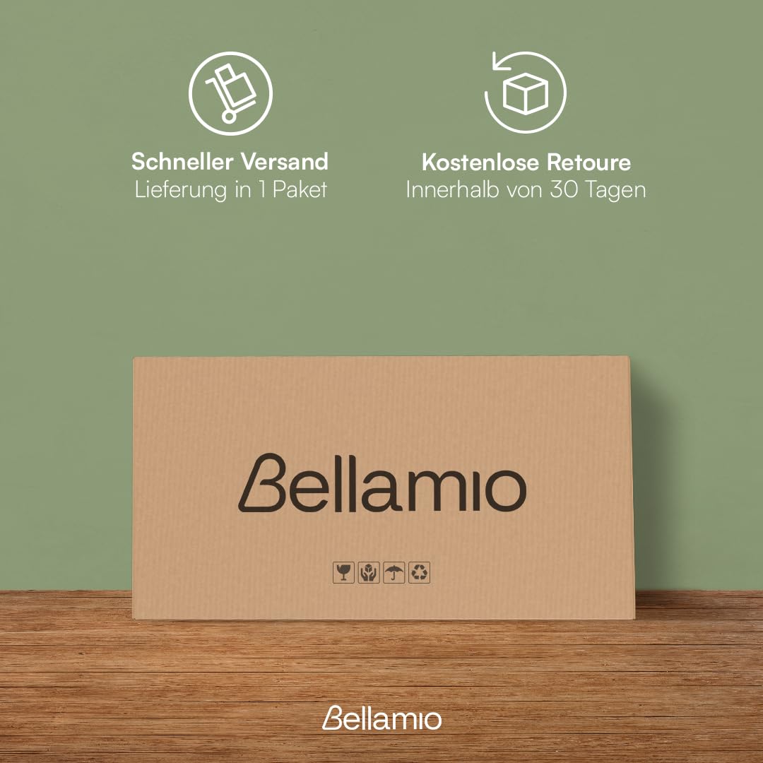 Bellamio Newa Waschbeckenunterschrank Bambus – Badezimmer Unterschrank für Waschbecken mit 2 Türen – Badunterschrank mit 2 Fächern – Waschtischunterschrank Bad 60x65x33 cm