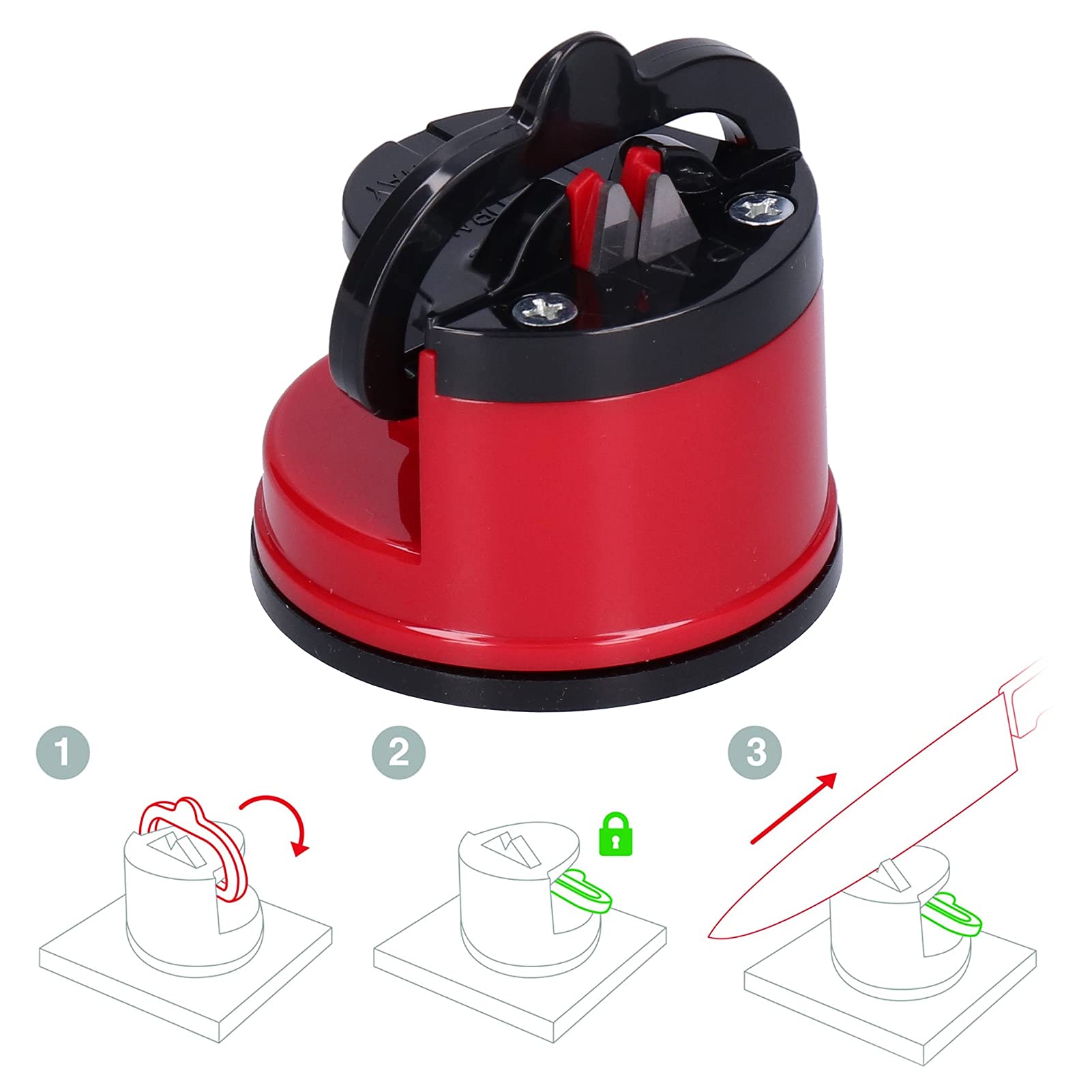 Knife Sharpening Tool, Knife Sharpener Manual Small High Hardness Countertop with Suction Cup for Knife for Scissor