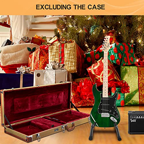 Glarry Full Size Electric Guitar For Music Lover Beginner With 20W Amp And Accessories Pack Guitar Bag (Green) #TOP4