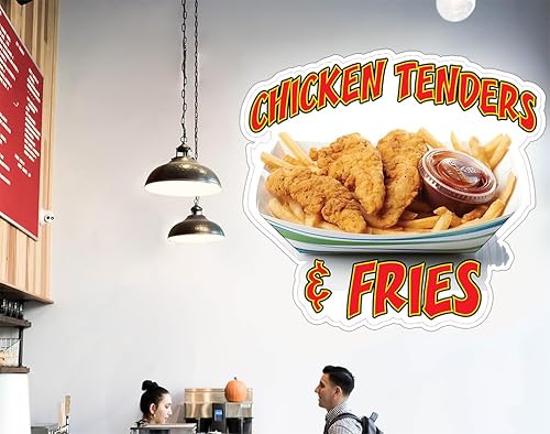 Miniatura 6 de Adhesivos para camiones de comida, pollo y patatas fritas, letrero de vinilo troquelado para restaurante de 10 pulgadas en el lado más largo