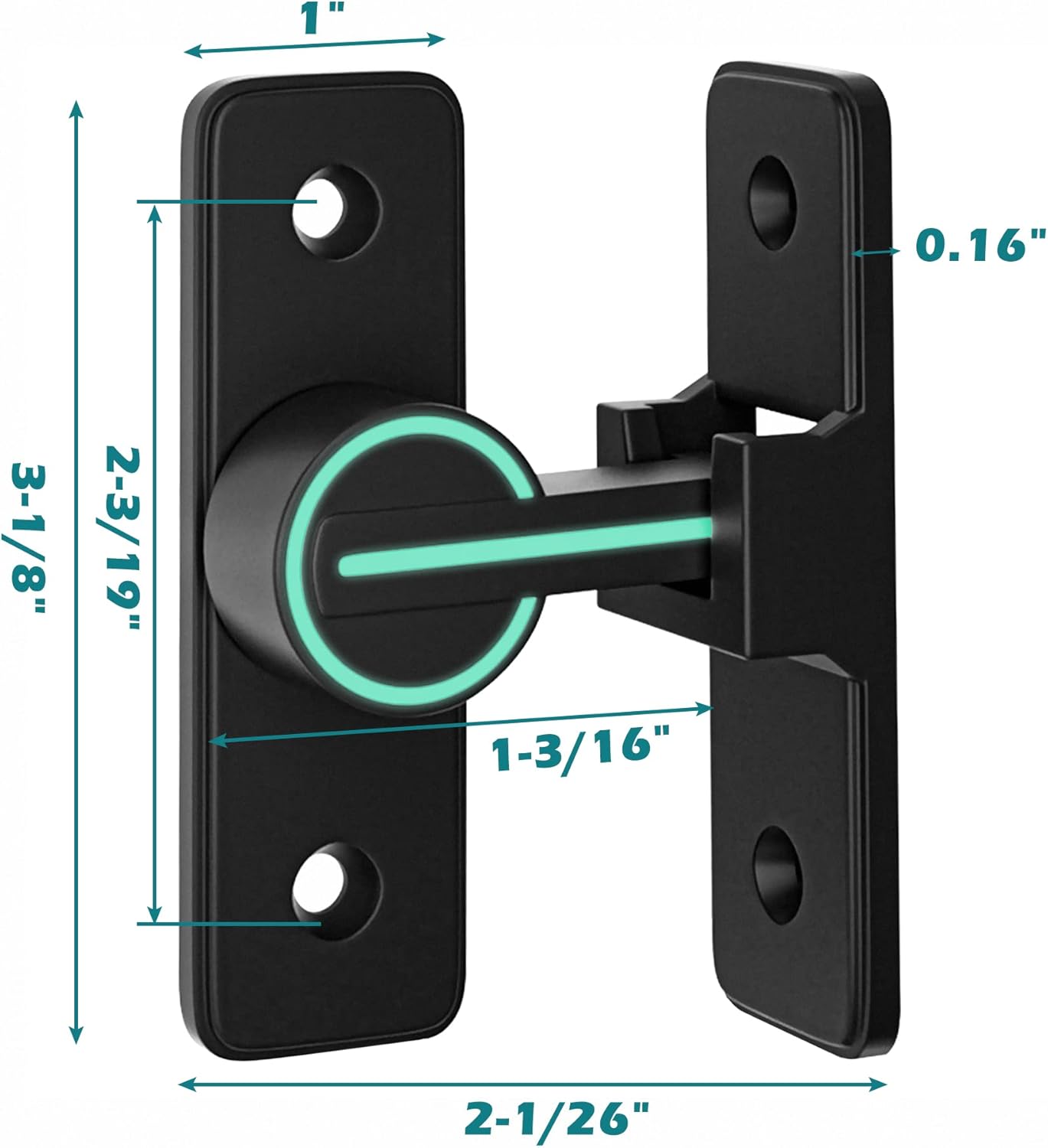 Indoor Gate Latches, 90 Degree Sliding Gate Latches Door Lock for Indoor, Outdoor, Garden, Bathroom