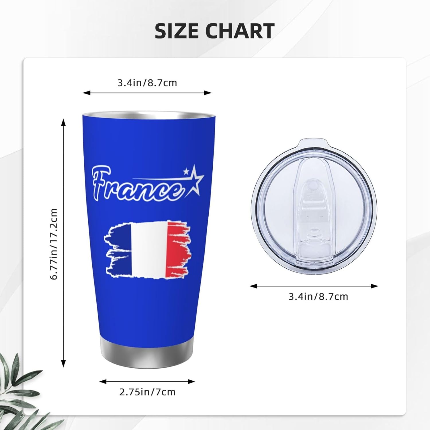 France Soccer Insulated Tumbler Coffee Mug Travel Stainless Steel Cup 20Oz for Soccer Fans Gifts