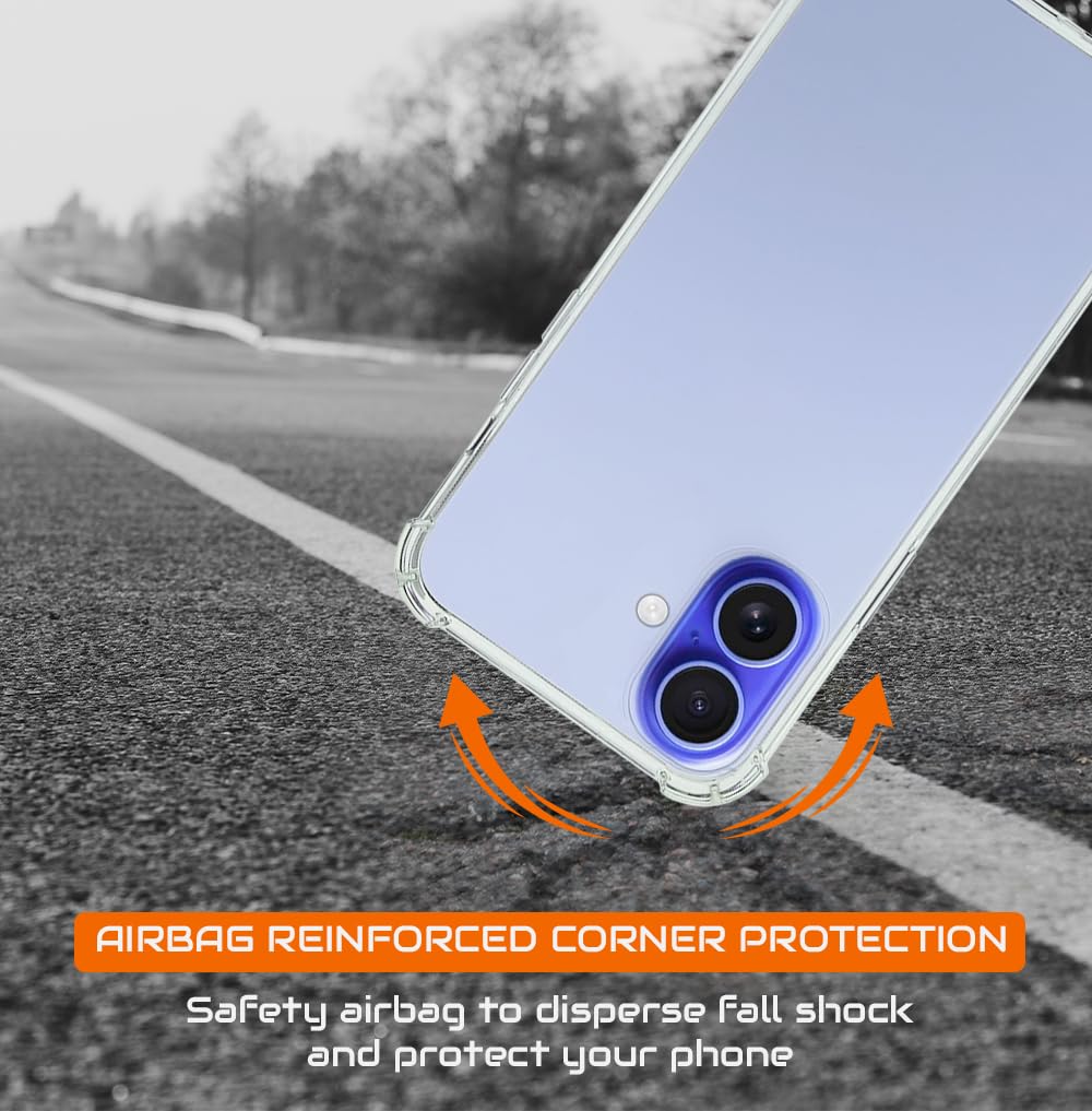 Etui przezroczyste na iPhone 17, tpu silikonowe clear case, wzmocnionymi narożne, ochroną krawędzi, odporne na zarysowania