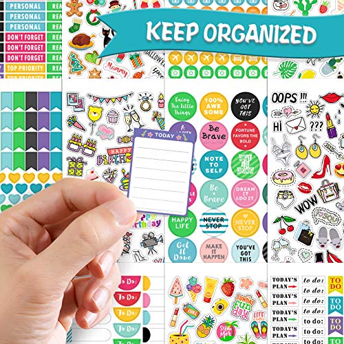 Planner Stickers - 28 Sheets, 1378 Stunning Design Accessories For Journals And Calendars, Essential Planner Accessories By Tullofa - Green #TOP5