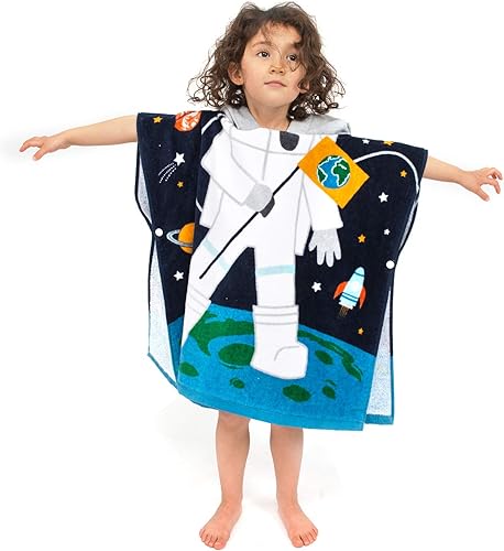 Toalla de playa con capucha para niños pequeños, 100 % algodón, suave, de secado rápido, absorbente, para natación, piscina, baño, poncho, toallas