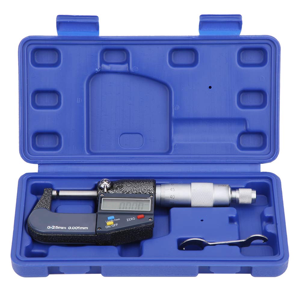 Micrometro Digitale Doppia Testa Tonda - Acciaio Inox 0-25mm | Precisione 0.001mm Con Chiave Inclusa - Foto 14