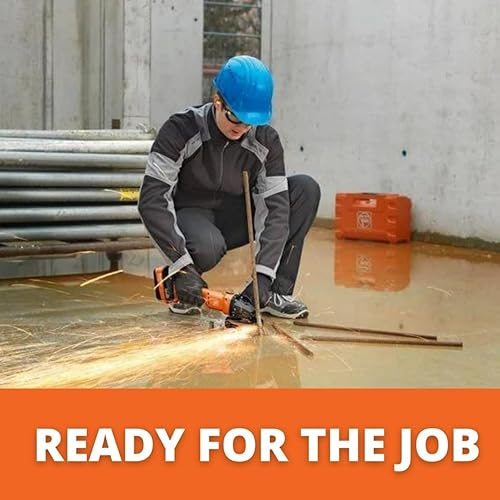 Miniatura 7 de Fein Potente amoladora angular inalámbrica CCG 18-125 BL - Para cortar, moler, desbarbar trabajo - 5 pulgadas de diámetro, 18 V, 5.2 Ah, rosca de