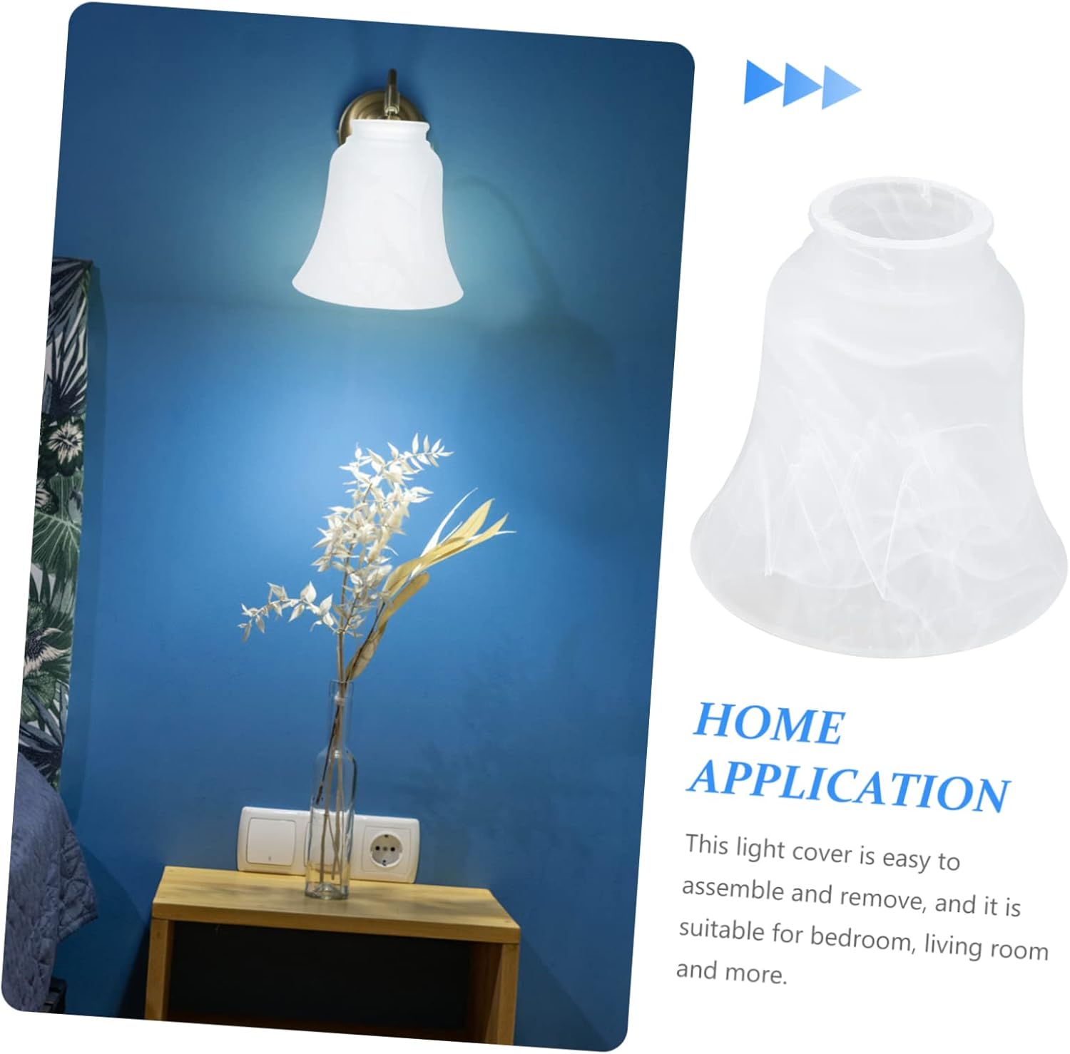 4Pcs Frosted Glass Lamp Shades for Ceiling Wall Light Fixtures Durable Replacement for Home Decoration Easy to Install for Sconces Chandeliers