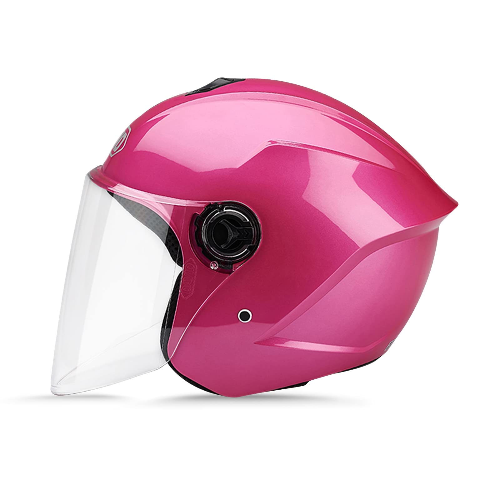 LIONCIANO Motorradhelm Mit Schutzbrille, Jethelm Roller-Helm Scooter-Helm Moped Mofa-Helm, Hat Den Verkehrssicherheitstest Bestanden, Um Die Kopfsicherheit Wirksam Zu Schützen(Rosenrot)