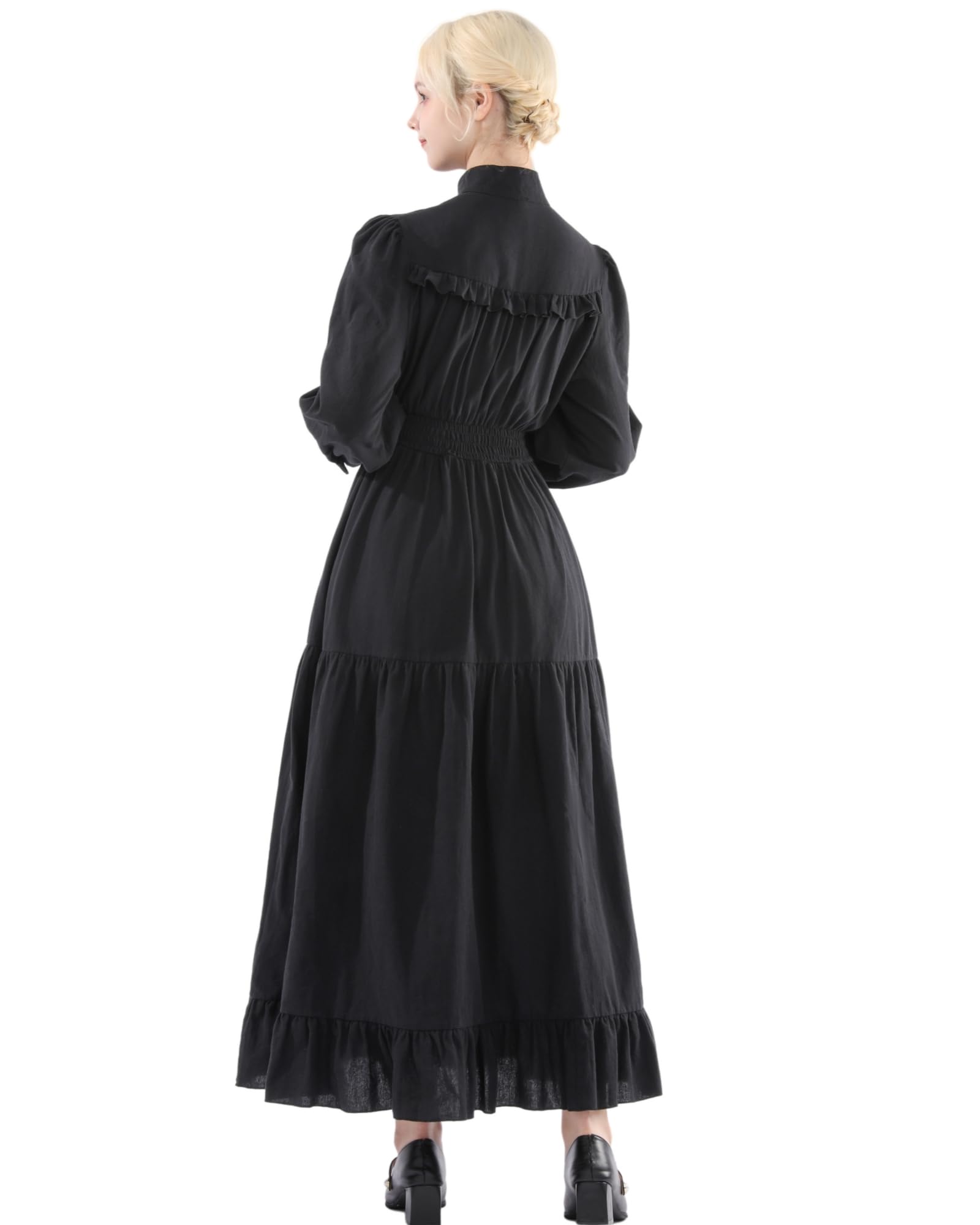 Abito medievale da donna, stile vintage, abito da donna, a maniche lunghe, abito vittoriano, abito medievale, da donna, in cotone
