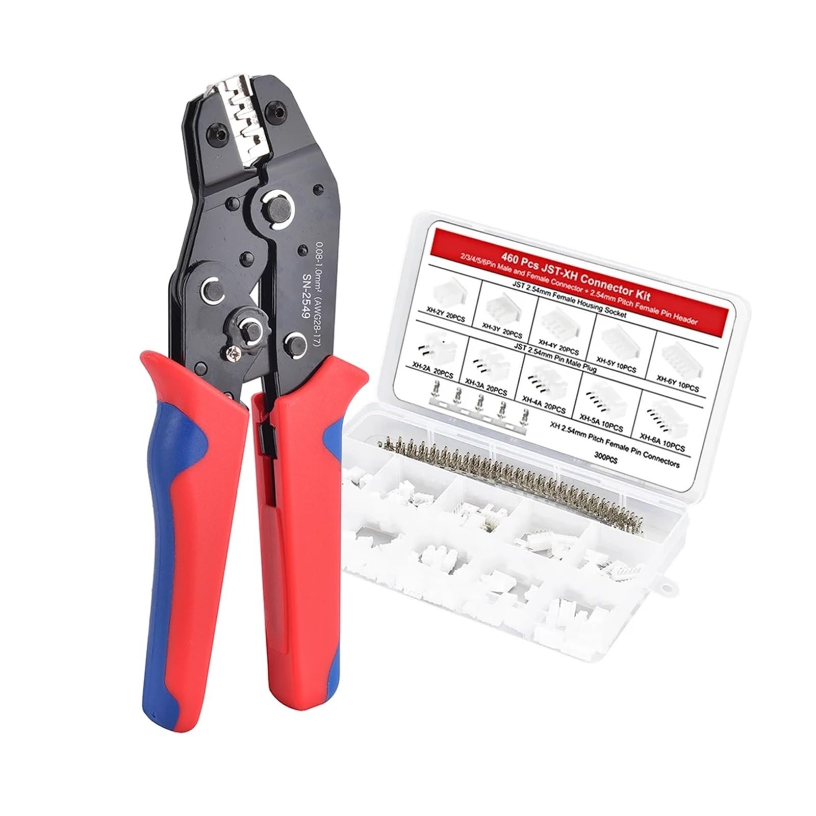 Ewsdsfs Sn-2549S Xh2.54 Kit 2549 Ratcheting Wire Crimping Plier For Jst Ph 2.0Mm,Xh .5Mm,Vh 3.96Mm,Jwps 4. Pitch,Dp Terminals Crimper Clamp Tool(Sn-2549S Xh2.54 Kit)