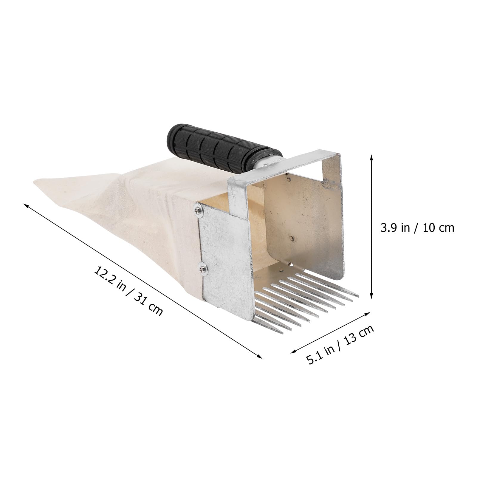 Mikikit Herramienta para Cosechar Arándanos Mango Ergonómico, Pala Dentada y Cesta Recolectora, Adecuado para Jardín y Huerto Color Aleatorio