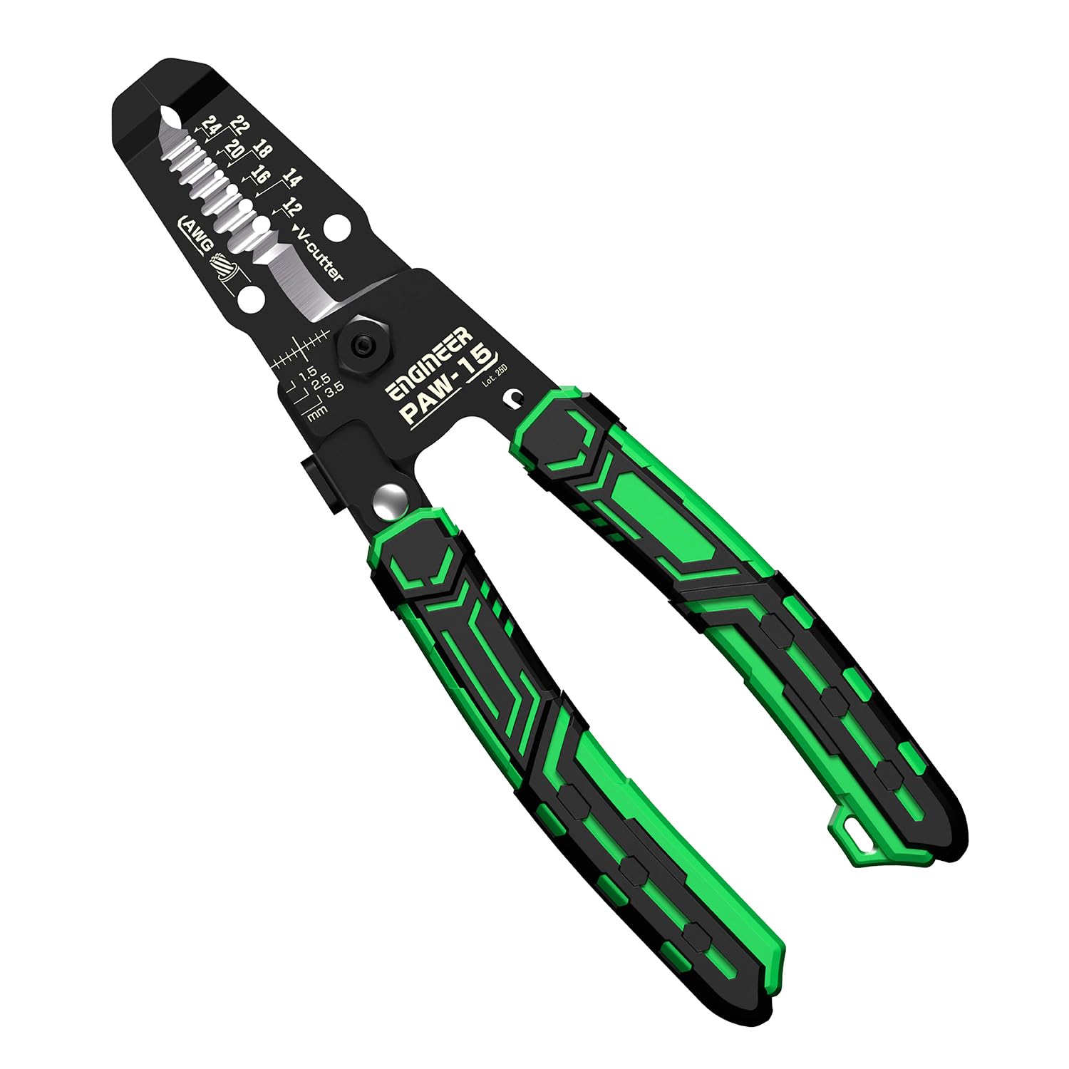エンジニア 精密ワイヤーストリッパーST 対応サイズ：AWG24～12 全長：161mm PAW-15