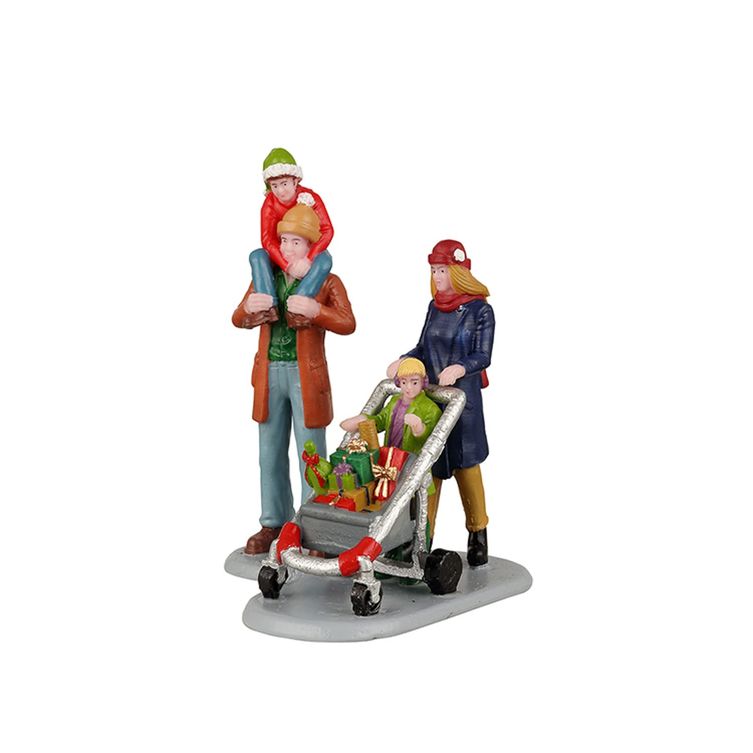 Lemax Family Holiday Shopping Set of 2 - Christmas Village Figurine - Red, Green, White