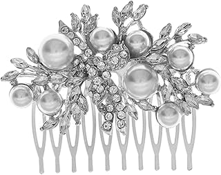 Beavorty Pente De Noiva Peças De Cabelo De Casamento Para Noivas Jóias De Cabelo Para Casamento Pentes De Cabelo Decorativos Pente De Cabelo De Noiva Pérolas Pente De Cabelo Pente De