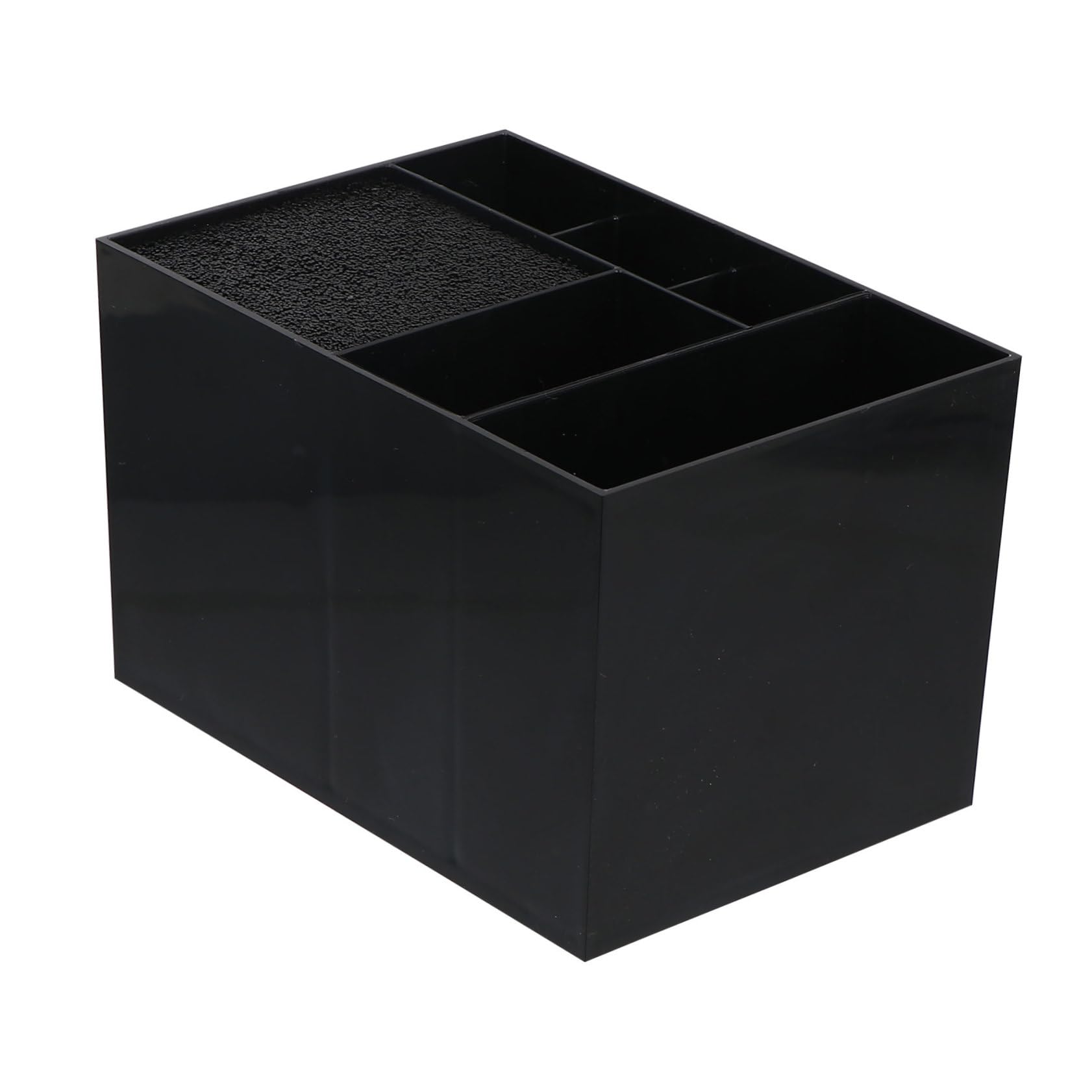 Organizer Scatola Parrucchiere Nero Plastico con 6 Scomparti