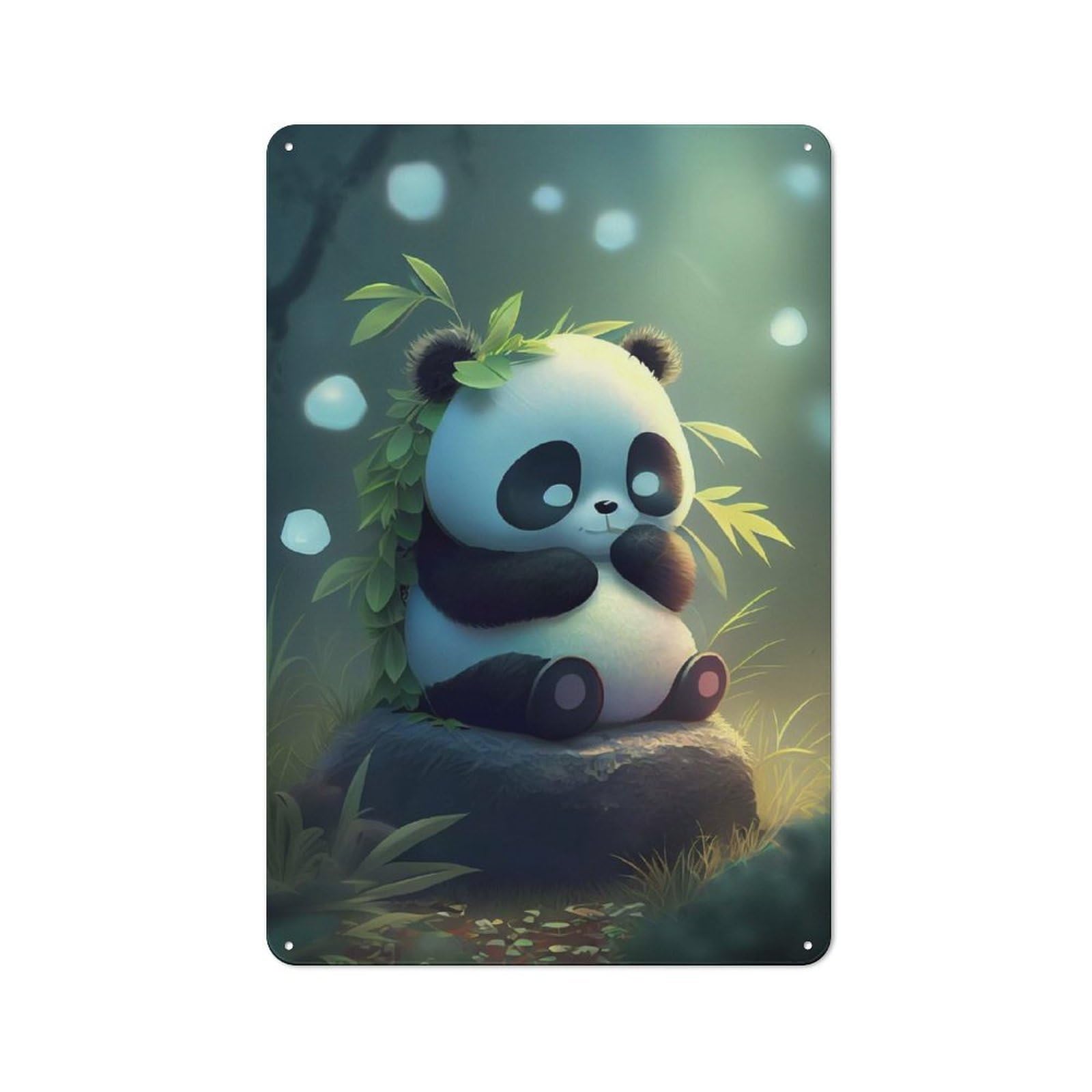 Junmoney Cute Panda Animal Cartoon For Garden Room Or Summerhouse, Retro Tin Sign 30X20cm, For Garage, Workshop And Man Cave Decoration