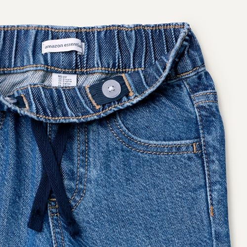 Amazon Essentials Baby Girls' Soft Stretch Relaxed-Fit Wide Leg Jeans, Medium Blue Vintage, 18 Months - image 4